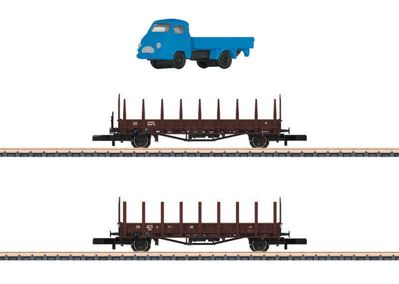 Marklin 82132 Z German Federal Railroad Rmms 33 Stake Cars (Set of 2)