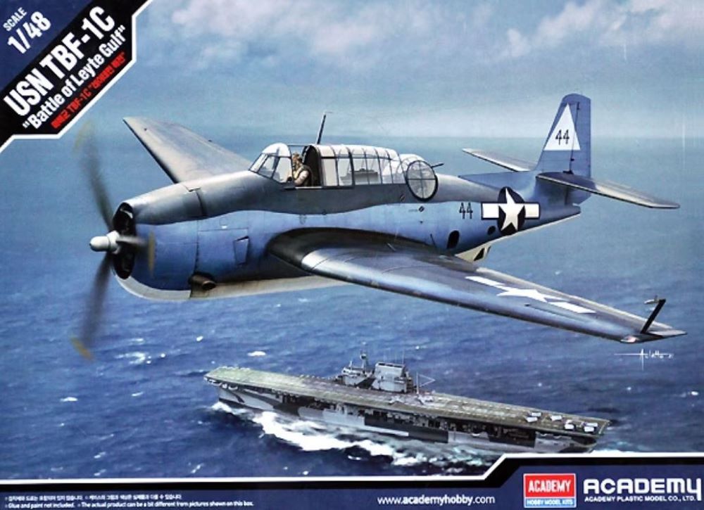 Academy 12340 1:48 USN TBF-1C Battle of Leyte Gulf Military Aircraft Plane Kit