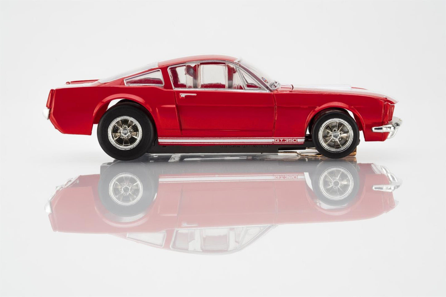 AFX 22152 HO Red with White Stripes 1966 Shelby Mustang GT350 Slot Car