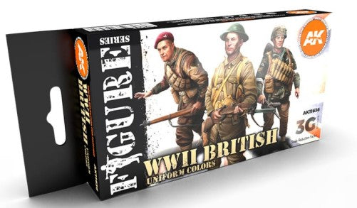 AK Interactive 11636 Figures: WWII British Uniform 17ml Acrylic Paint (Set of 6)