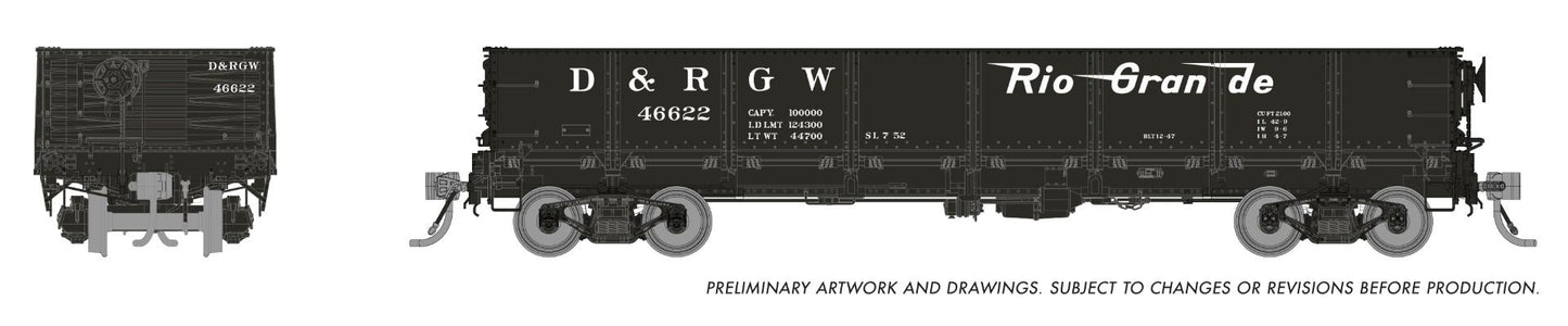 Rapido Trains 163013 HO D&RGW 40' Drop Bottom Gondola (Set of 6)
