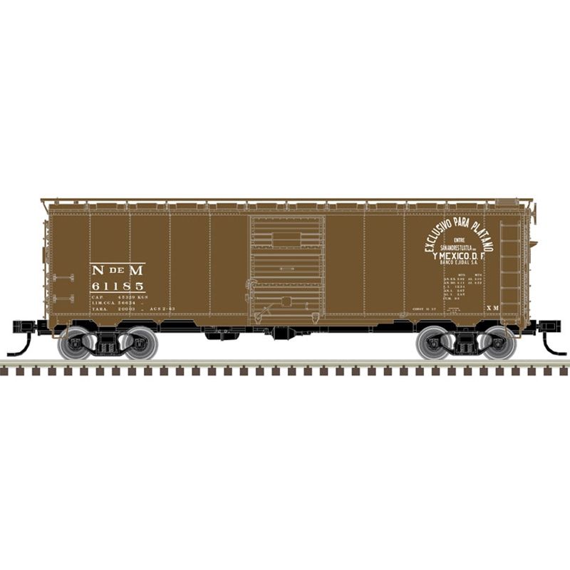 Atlas 20005753 HO Nacionales de Mexico 1932 ARA 40' Steel Boxcar #61185
