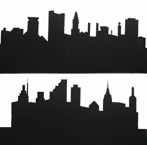 New London Industries 3 The City Background Scene Stencil (Set of 4)