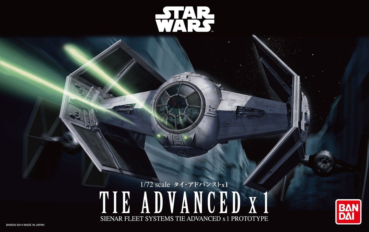 Bandai 2378839 1:72 Star Wars Tie Advanced x 1 Plastic Model Kit