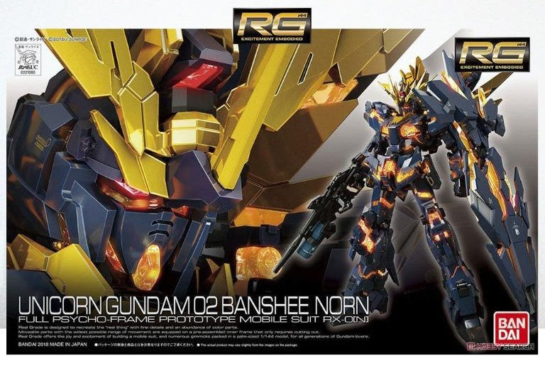 Bandai 2403825 1:144 RG Unicorn Gundam 02 Banshee Norn Plastic Model Kit