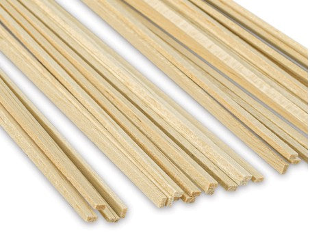 Bud Nosen Models 1024 3/32" x 3/16" x 36" Balsa Strips (Pack of 36)