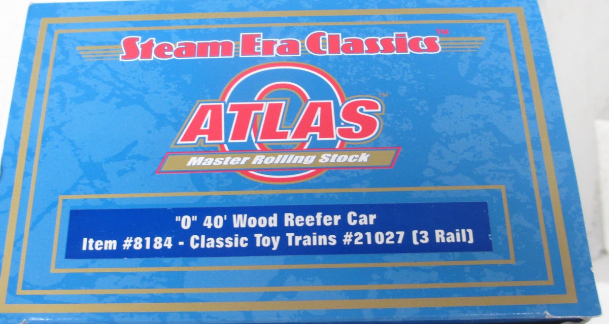 Atlas 8184 O Gauge Classic Toy Trains Wood Refrigerator Car #21027 (3-Rail) NIB