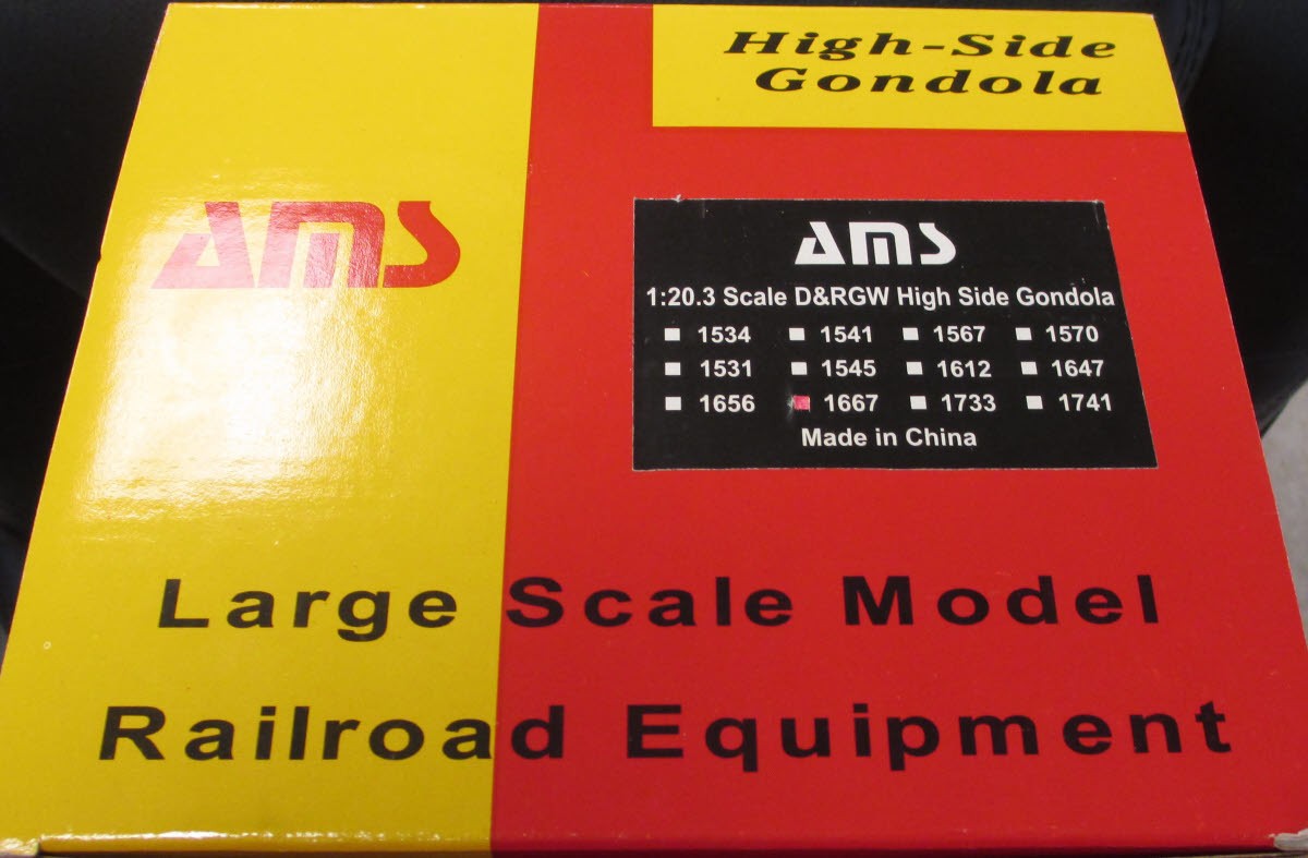 AMS 1667 1:20.3 Scale D&RGW High Side Gondola MT/Box