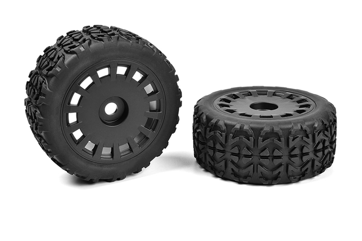 Corally 00180-613 1:8 Off-Road Tracer Truggy Tires on Black Rims