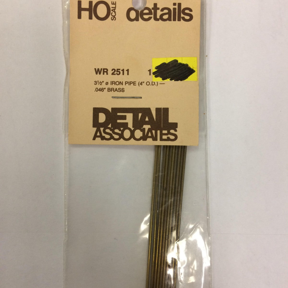 Detail Associates 2511 HO .046" Brass Iron Pipe (Pack of 5)