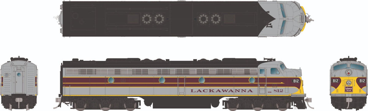 Rapido Trains 028577 HO DL&W EMD E8A Diesel Locomotive DC/DCC/Sound #812