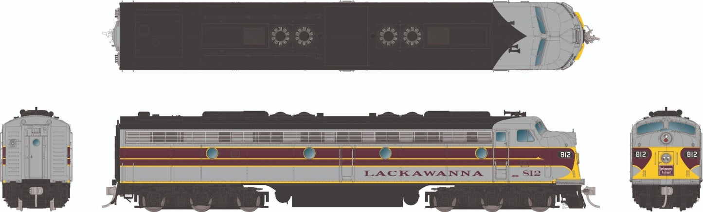 Rapido Trains 028580 HO DL&W EMD E8A Diesel Locomotive DC/DCC/Sound #819