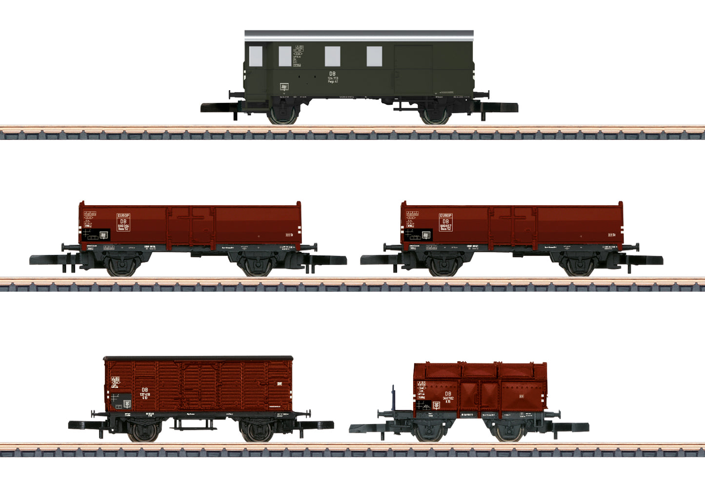 Marklin 86070 Z German Federal Railroad Era III Freight Car (Set of 5)