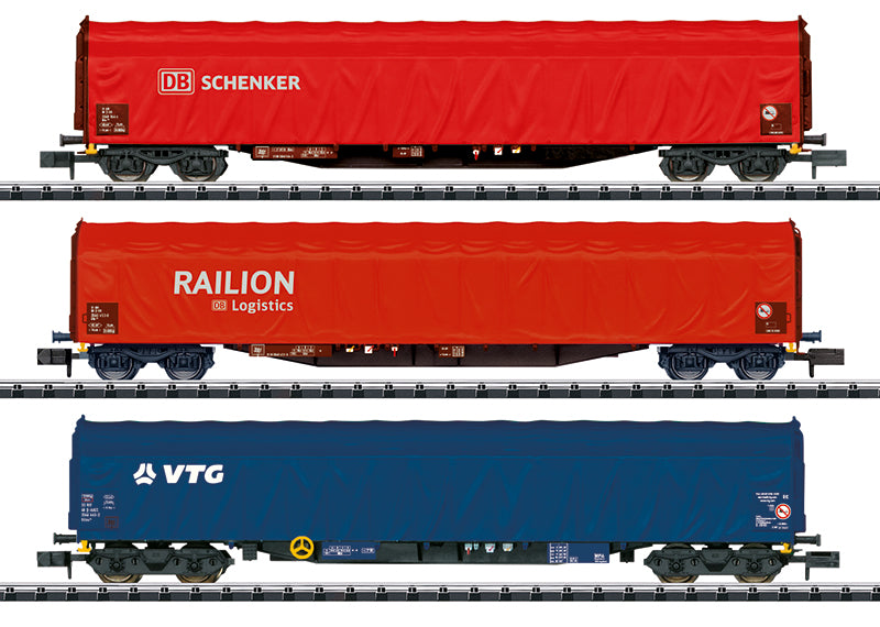Trix 18801 N German Railroad, Inc. Type Rilns Sliding Tarp Car (Set of 3)