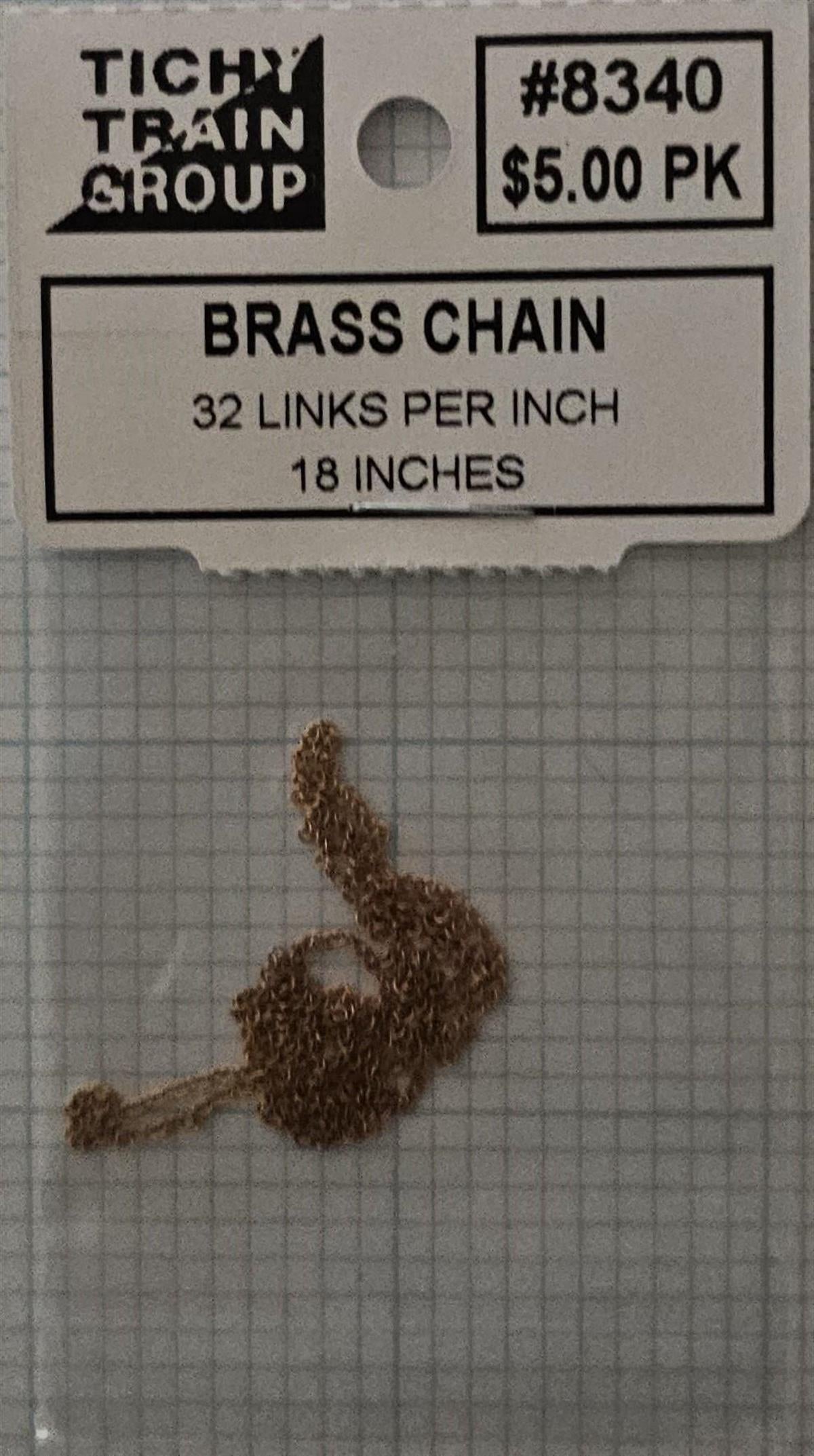 Tichy 8340 HO 18" 32 Links per inch Brass Chain