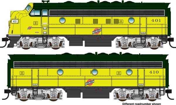 Walthers 910-19969 HO CNW EMD F7 A-B Diesel Loco w/ ESU Sound & DCC #402, #411