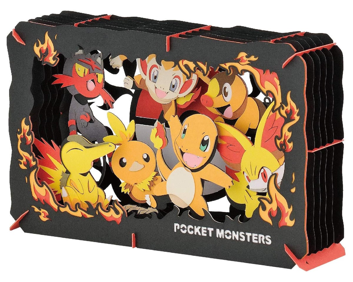 Ensky 51763 Paper Theater "Pokemon" Fire-Type Pocket Monsters 3D Diorama Kit
