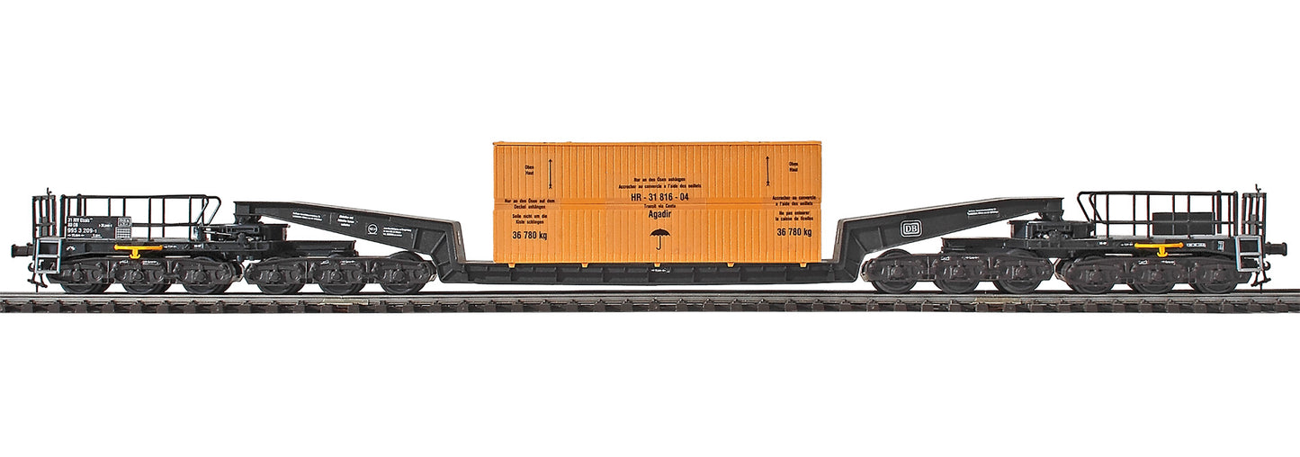 Kibri 16510 HO Waggon Union Depressed Center 12-Axle Flatcar with Load Kit