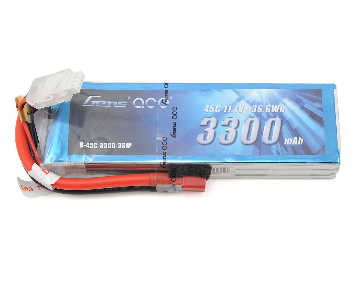 Gens Ace 33003S45D 11.1V 3300 Capacity 3S Voltage 45C LiPo with Deans