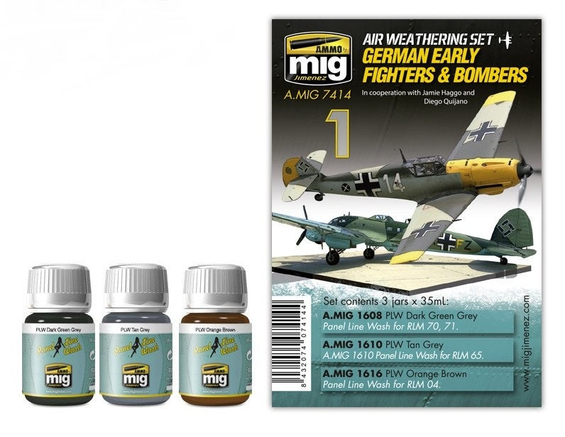 Mig Jimenez AMIG7414 German Early Fighters & Bombers Air Weathering (Set of 3)