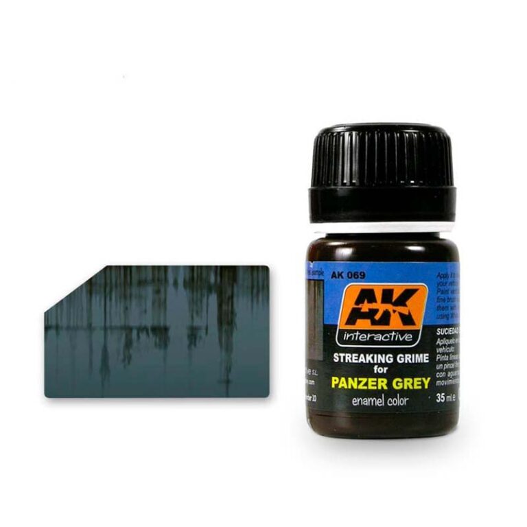 AK Interactive AK069 Panzer Grey Vehicles Streaking Grime Enamel Paint - 35 ml