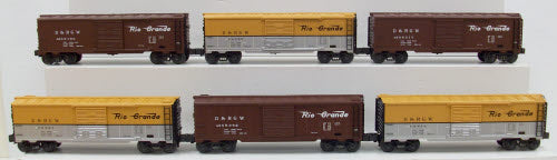K-Line K641-1492A D&RGW Boxcar 6-Pack LN/Box