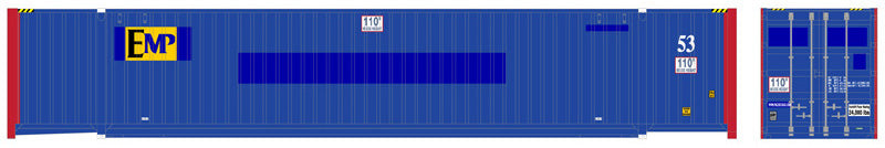 Atlas 20006665 HO EMP 53'' Jindo Container ex-Pacer Set #1 (Pack of 3)