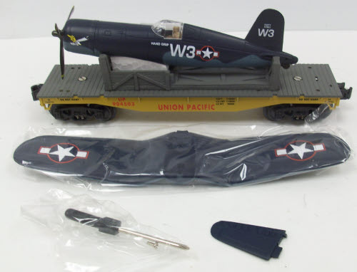 K-Line K661-2114 O Gauge Union Pacific Flar Car w/ F4U Fighter Plane LN/Box
