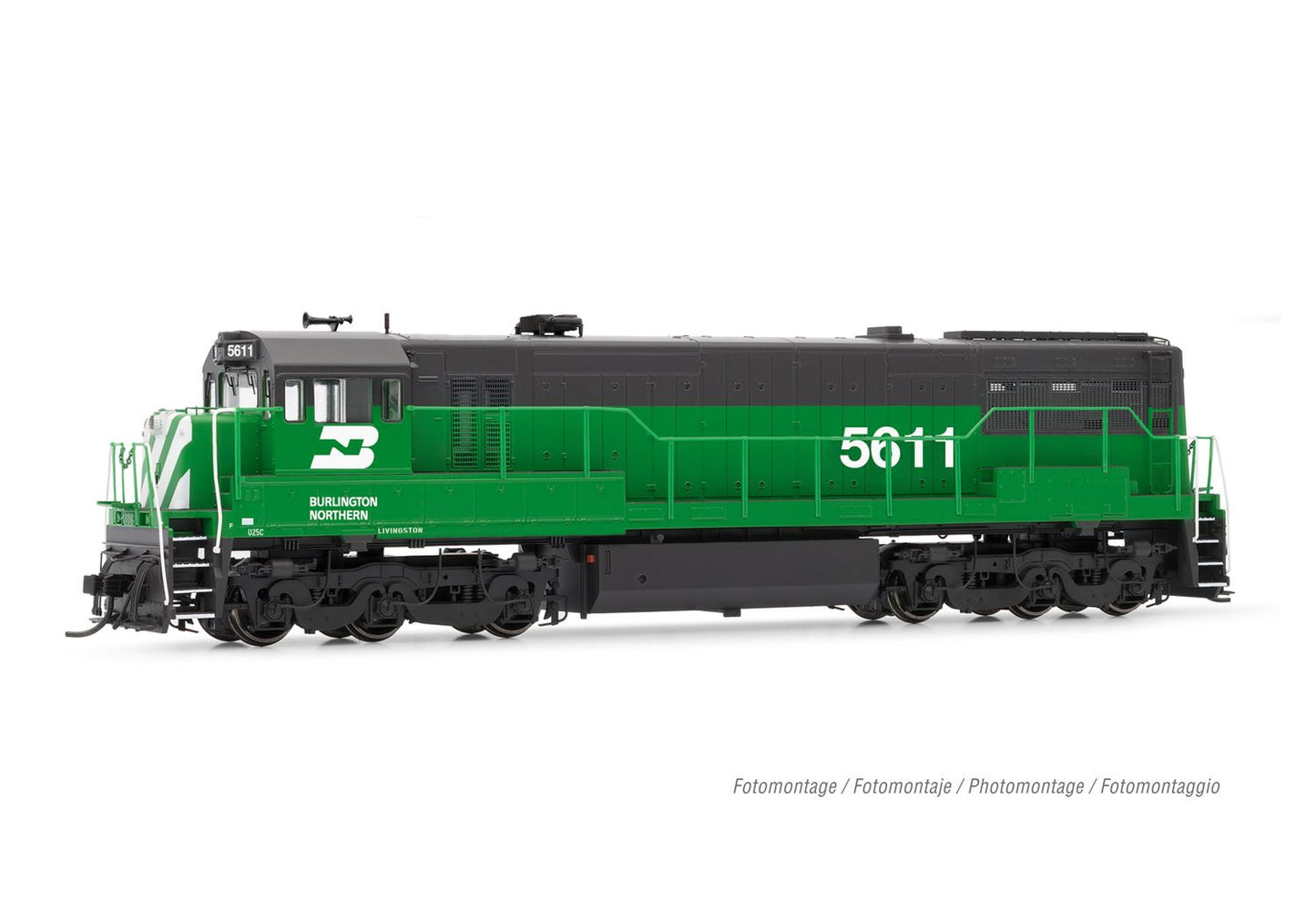 Rivarossi HR2887 HO Burlington Northern U25c Phase II Diesel Locomotive #5611