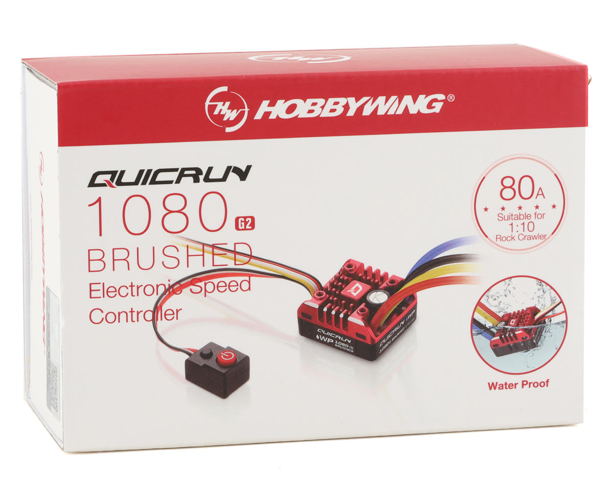HobbyWing 30120202 2-3S QuicRun Waterproof 1080 G2 Brushed Crawling ESC