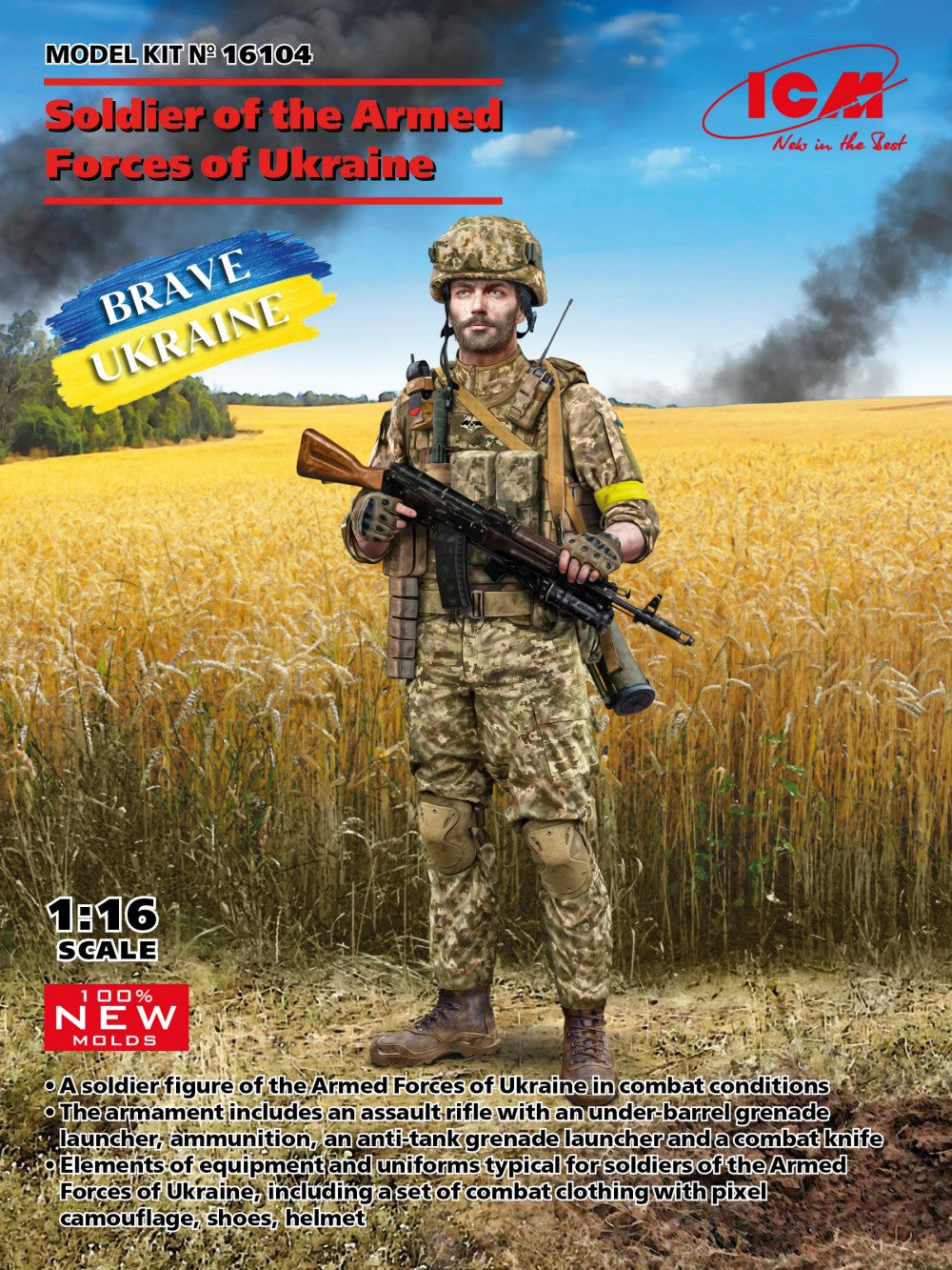 ICM 16104 1:16 Brave Ukraine: Soldier of the Armed Forces of Ukraine Figure Kit
