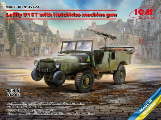 ICM 35572 1:35 WWII Laffly V15T with Hotchkiss MG Military Vehicle Model Kit