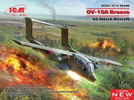 ICM 48300 1:48 US OV10A Bronco Attack Military Aircraft Plane Model Kit