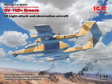ICM 48301 1:48 US OV10D+ Bronco Attack/Observation Military Aircraft Plane Kit