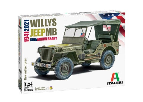 Italeri 3635 1:24 Willys Jeep MB 80th Anniversary MPV Plastic Model Kit