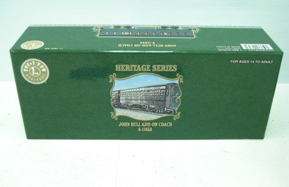 Lionel 6-11658 O Gauge BRASS John Bull Add-On Coach LN/Box