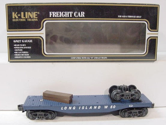 K-Line K661-3741 O Gauge Long Island Railroad Flatcar w/ Wheel & Lumber Load LN/Box