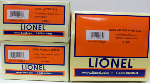 Lionel 6-29965 O Gauge Lionel Art Box Car Two Pack LN/Box