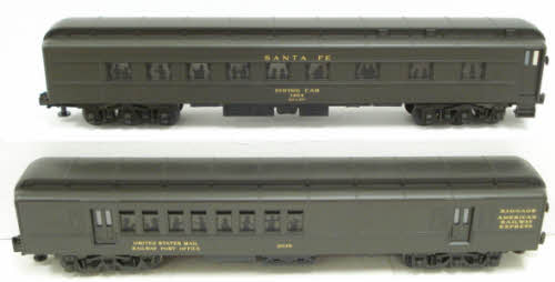 MTH 20-4107 O Santa Fe 70' Madison Combine/Diner Passenger Car Set (Set of 2) LN/Box