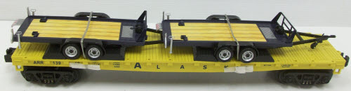 MTH 30-76253 O Alaska Flatcar with 2 Trailers #13942 NIB