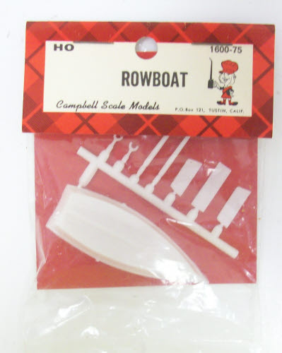 Campbell Scale Models 1600 HO Rowboat with Oars & Oarlocks Plastic Kit