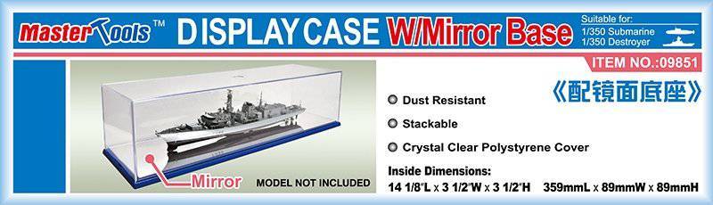 Master Tools 09851 359mm x 89mm x 89mm Display Case with Mirror Base