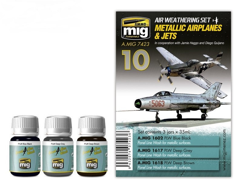 Mig Jimenez AMIG7423 Metallic Airplanes & Jets Air Weathering Set