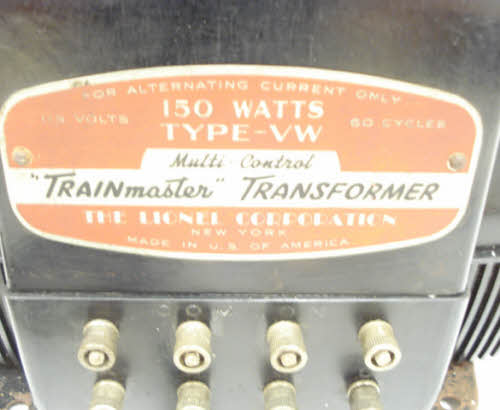 Lionel VW 150 Watt Vintage O 4 Train Transformer VG