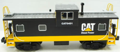MTH 20-91115 O Gauge Caterpillar Extended Vision Caboose #CAT0401 LN/Box