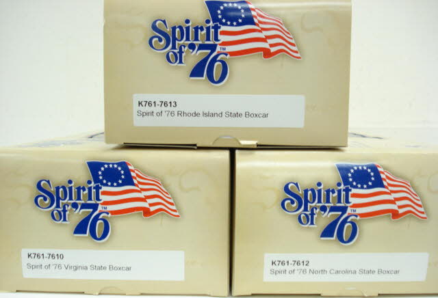 K-Line K761-7610A Spirit of '76 Boxcar 3-Pack LN/Box