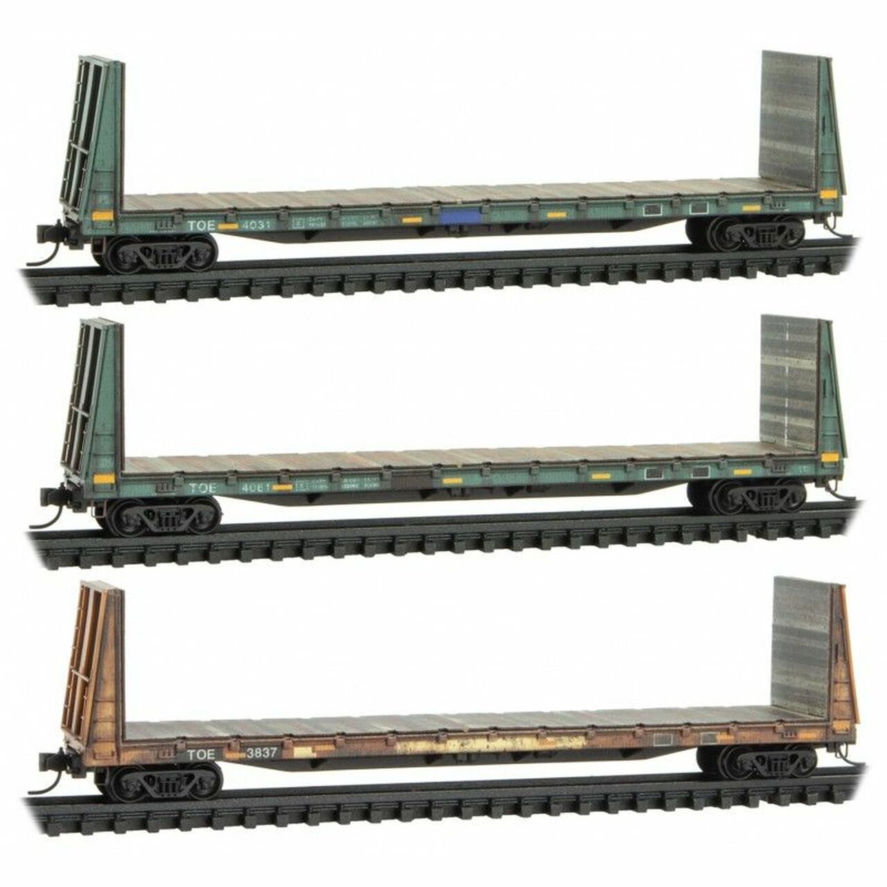 Micro-Trains 99305015 N TO&E 61' Weathered Flat Car (Pack of 3) NIB