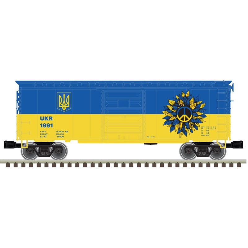 Atlas 3002249 O 2022 Ukraine Peace Edition 2-Rail 40' PS-1 Boxcar with 6' Door
