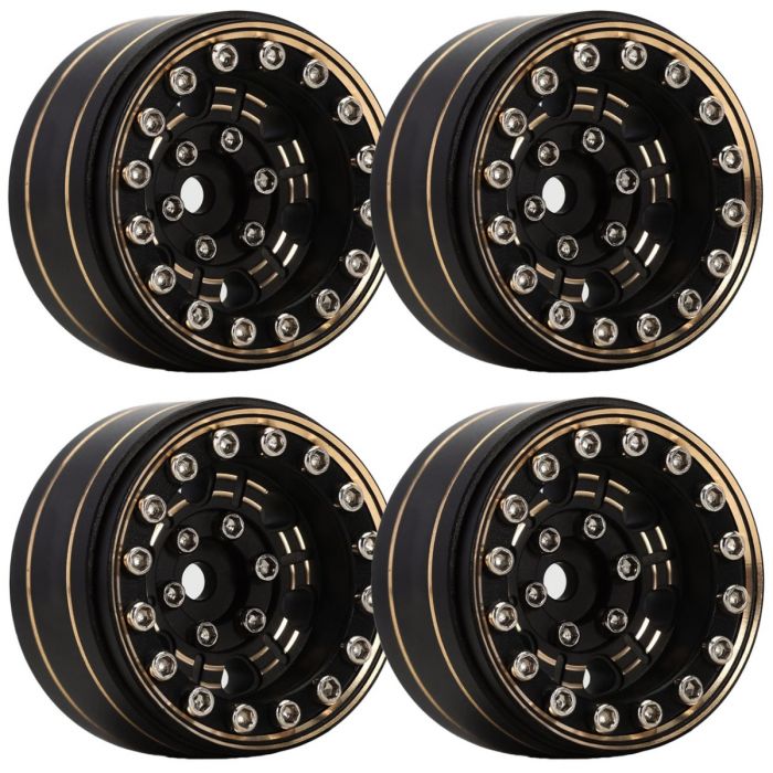 Power Hobby PHB5324 SCX24 Jeep Bronco 1.0" Z1 Brass Beadlock Crawler Wheels
