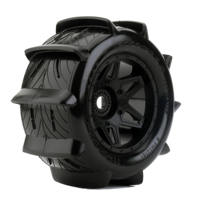 Power Hobby PHT2381 1:8 Rooster 3.8 Belted Paddle Tires 17mm Hex